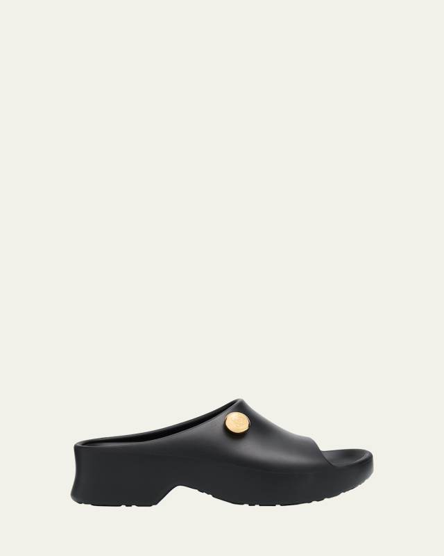 Pebble Foam Button Slide Sandals
